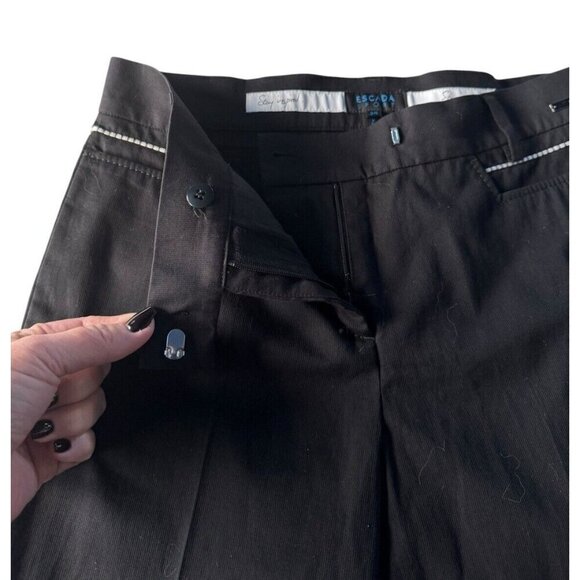 ESCADA Sport Women's Sz 34 Long US Sz 2 Black Straight Leg Pleated Dress Pants - Picture 5 of 10